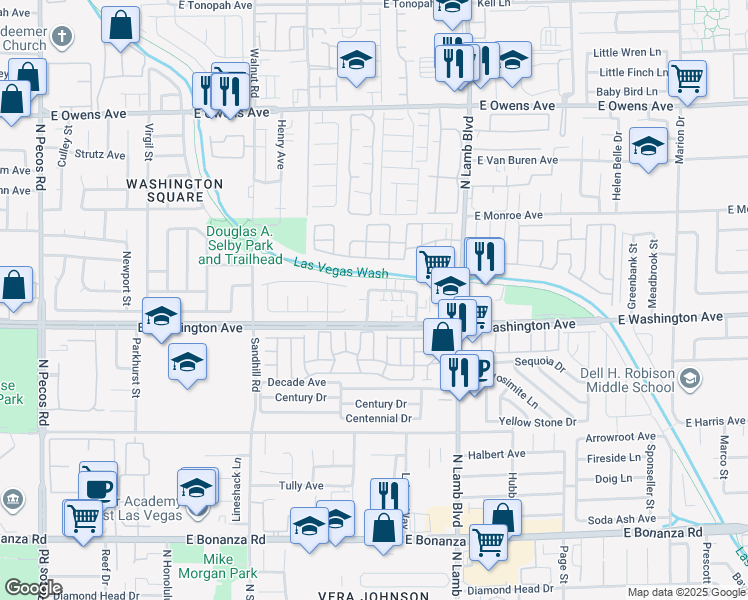 map of restaurants, bars, coffee shops, grocery stores, and more near 917 Bridgewater Street in Las Vegas