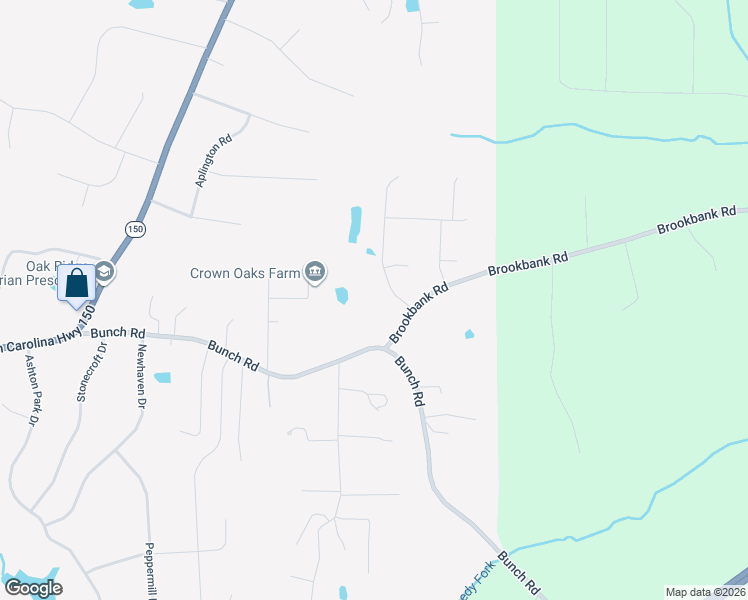 map of restaurants, bars, coffee shops, grocery stores, and more near 5600 Bunch Road in Oak Ridge