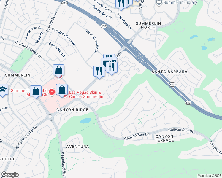 map of restaurants, bars, coffee shops, grocery stores, and more near 804 Peachy Canyon Circle in Las Vegas