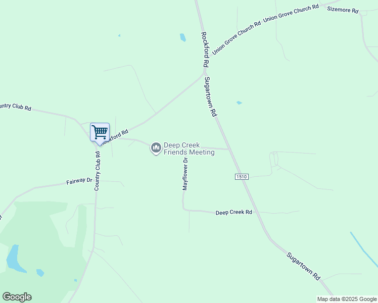 map of restaurants, bars, coffee shops, grocery stores, and more near 1224 Deep Creek Church Road in Yadkinville