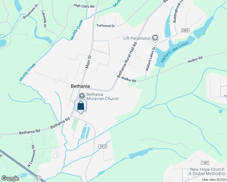 map of restaurants, bars, coffee shops, grocery stores, and more near 2120 Bethania-Rural Hall Road in Bethania