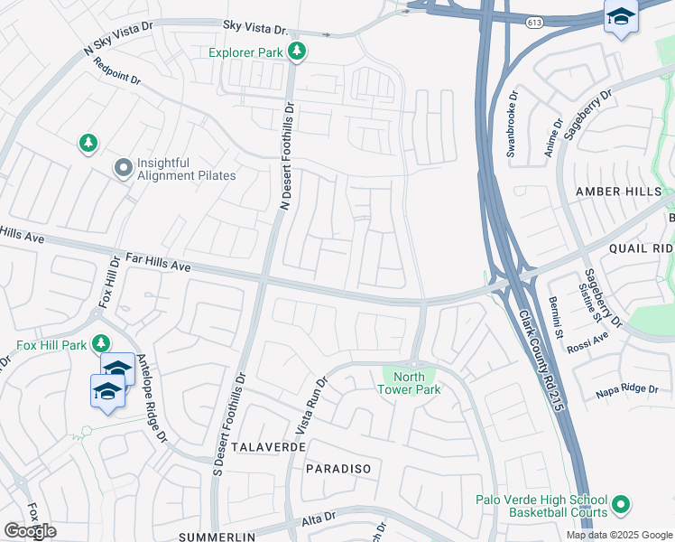 map of restaurants, bars, coffee shops, grocery stores, and more near 91 Ridge Pine Street in Las Vegas