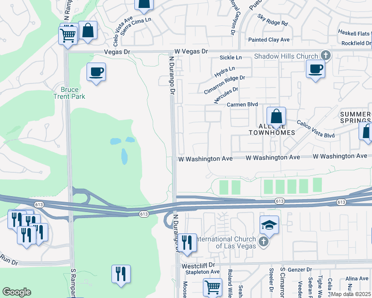 map of restaurants, bars, coffee shops, grocery stores, and more near in Las Vegas