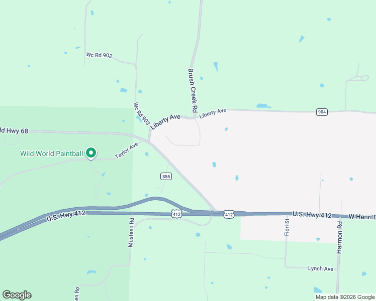 map of restaurants, bars, coffee shops, grocery stores, and more near 3441 Grapevine Drive in Springdale