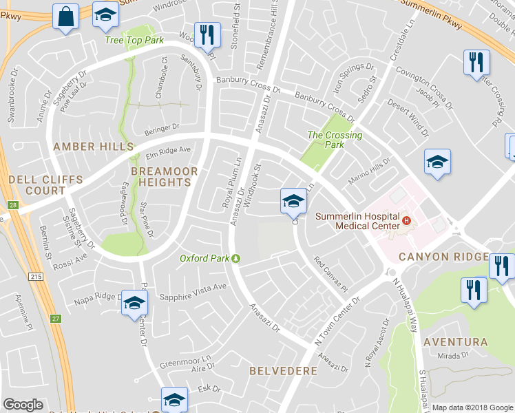 map of restaurants, bars, coffee shops, grocery stores, and more near 10525 Prime View in Las Vegas