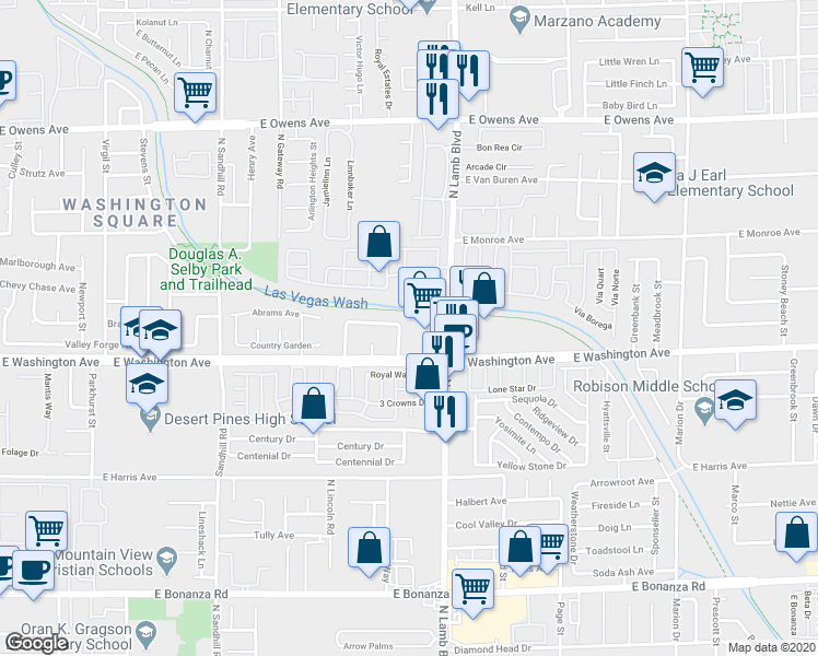 map of restaurants, bars, coffee shops, grocery stores, and more near 913 Snug Harbor Street in Las Vegas