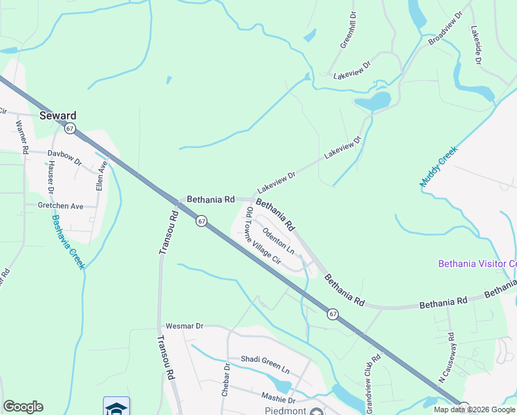 map of restaurants, bars, coffee shops, grocery stores, and more near 6077 Showell Circle in Pfafftown
