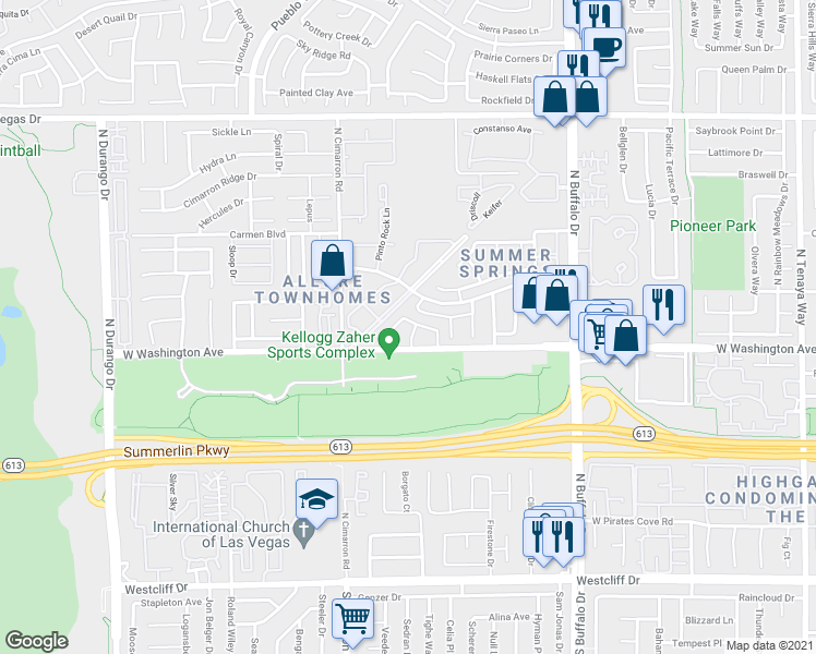 map of restaurants, bars, coffee shops, grocery stores, and more near 904 Boulder Springs Drive in Las Vegas
