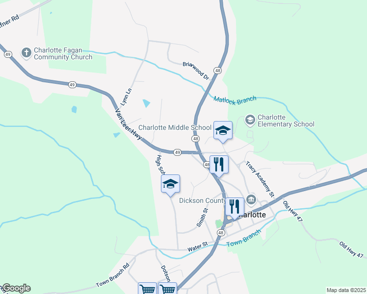 map of restaurants, bars, coffee shops, grocery stores, and more near 437 Spencer Alley in Charlotte