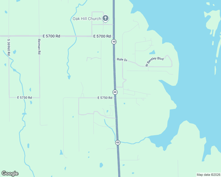 map of restaurants, bars, coffee shops, grocery stores, and more near 57409 State Highway 48 in Terlton