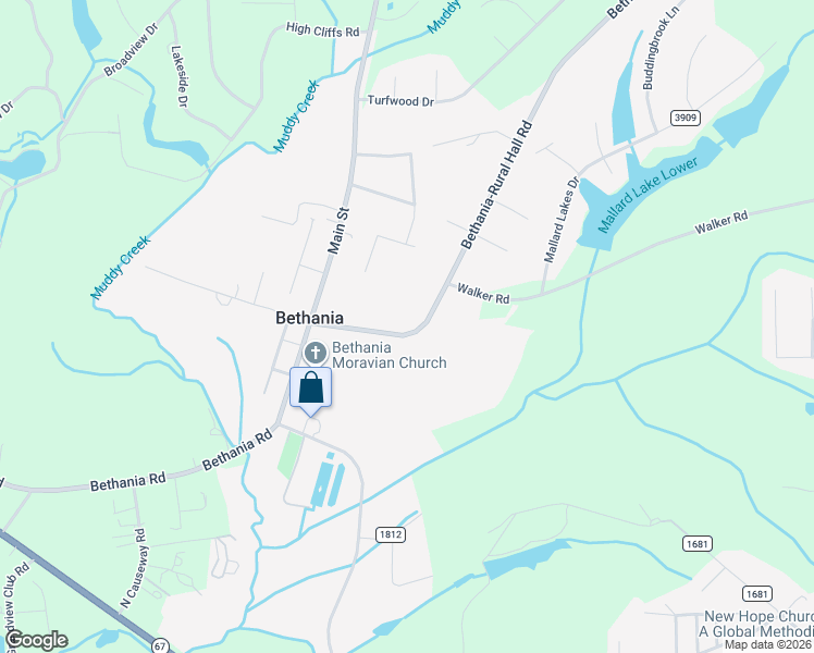 map of restaurants, bars, coffee shops, grocery stores, and more near 2125 Bethania-Rural Hall Road in Winston-Salem