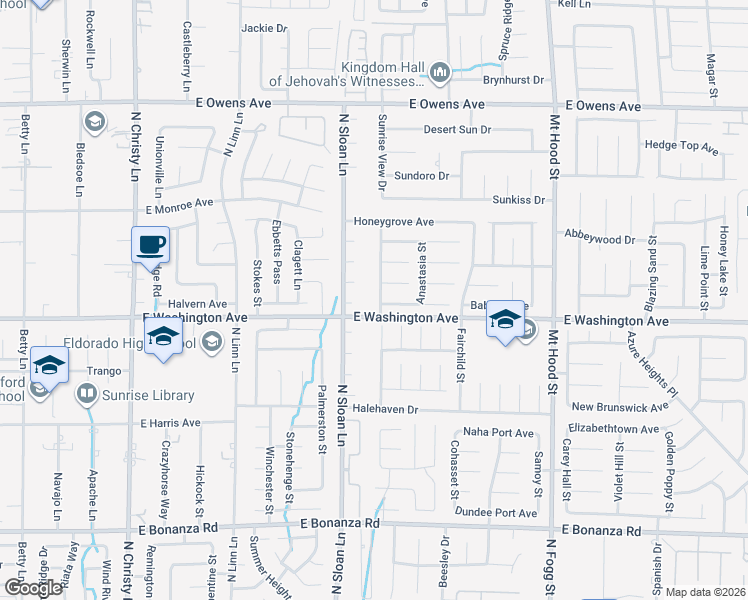 map of restaurants, bars, coffee shops, grocery stores, and more near 1203 Desert Solitude Street in Las Vegas