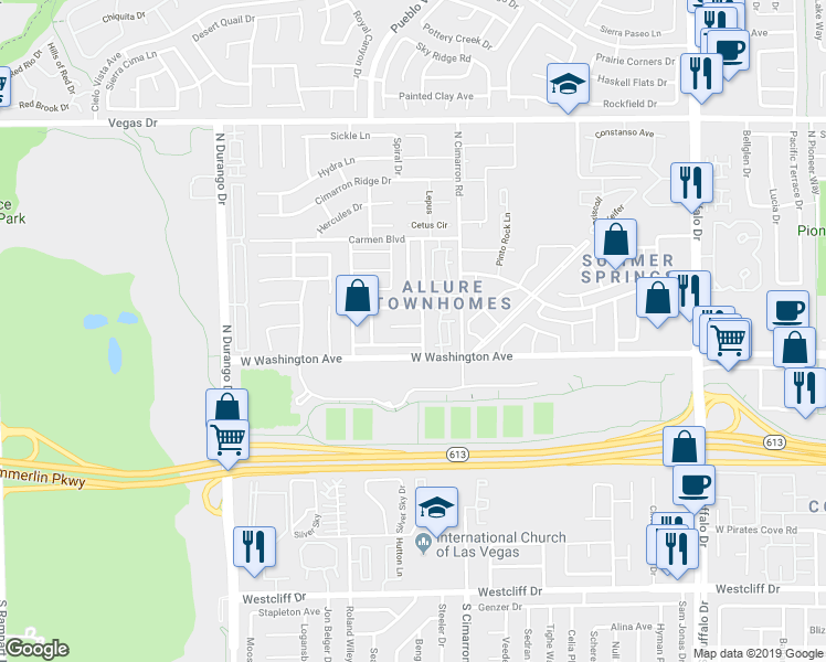 map of restaurants, bars, coffee shops, grocery stores, and more near 900 Matagorda Lane in Las Vegas