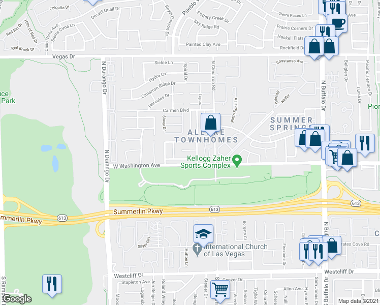 map of restaurants, bars, coffee shops, grocery stores, and more near 900 Matagorda Lane in Las Vegas