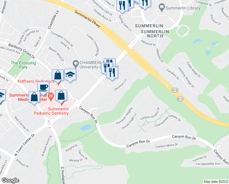map of restaurants, bars, coffee shops, grocery stores, and more near 712 Peachy Canyon Circle in Las Vegas