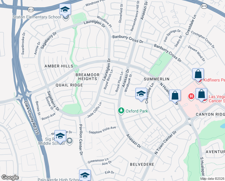 map of restaurants, bars, coffee shops, grocery stores, and more near 10621 Redwood Grove Avenue in Las Vegas