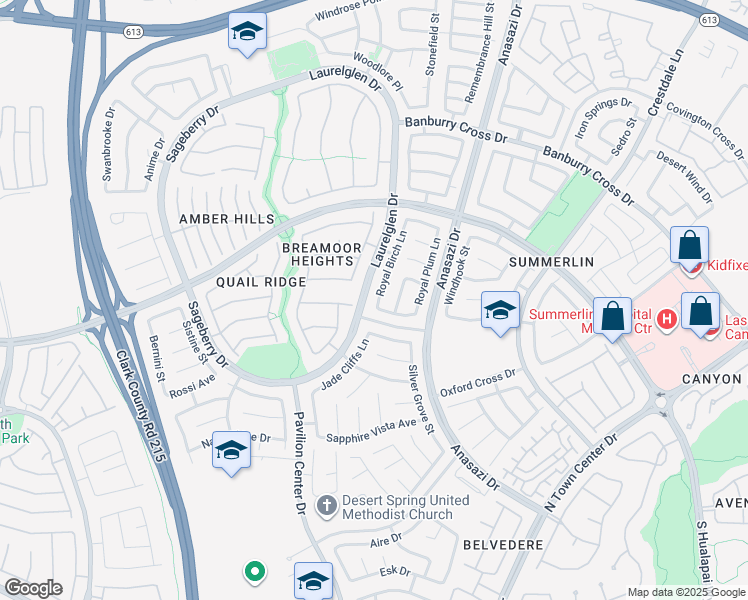 map of restaurants, bars, coffee shops, grocery stores, and more near 10728 Royal Pine Avenue in Las Vegas