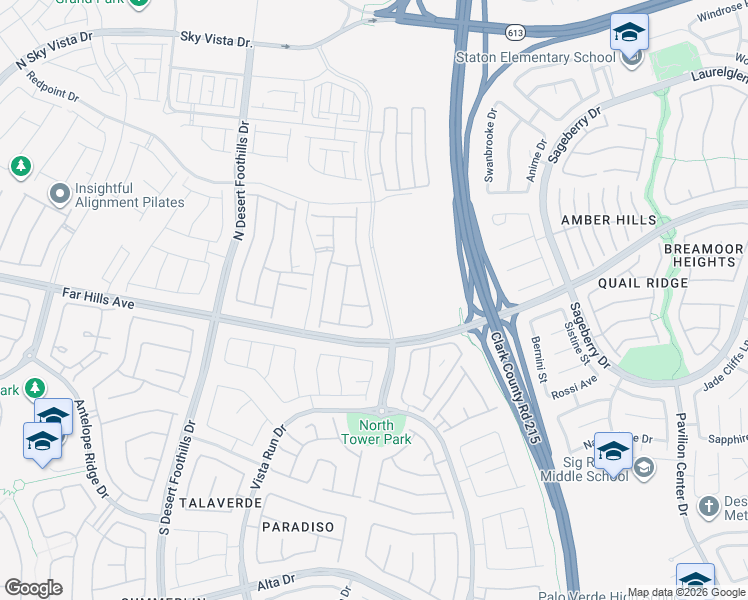 map of restaurants, bars, coffee shops, grocery stores, and more near 130 Nine Mile Creek Drive in Las Vegas