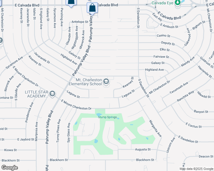 map of restaurants, bars, coffee shops, grocery stores, and more near 1521 Idaho Street in Pahrump