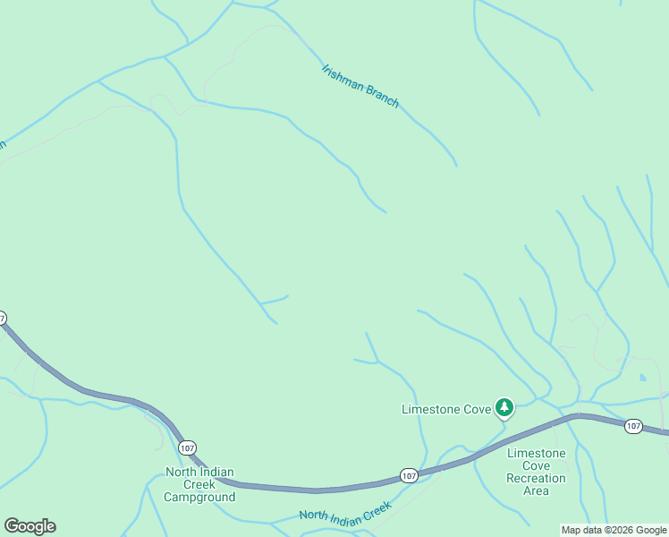 map of restaurants, bars, coffee shops, grocery stores, and more near Tennessee 107 in Unicoi