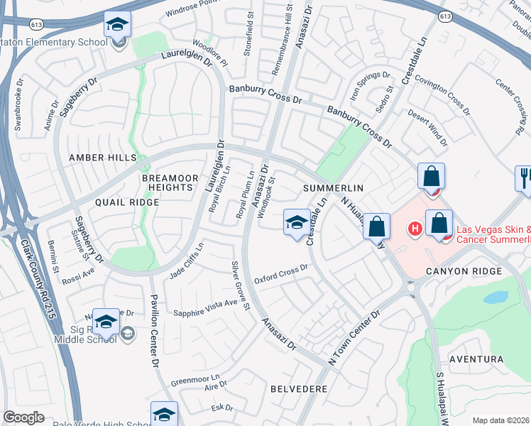 map of restaurants, bars, coffee shops, grocery stores, and more near 10512 Shadowland Avenue in Las Vegas