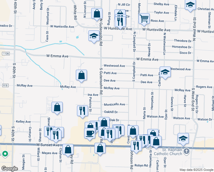 map of restaurants, bars, coffee shops, grocery stores, and more near 2761 McRay Avenue in Springdale