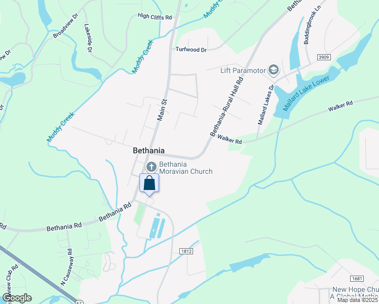 map of restaurants, bars, coffee shops, grocery stores, and more near 2120 Bethania-Rural Hall Road in Pfafftown