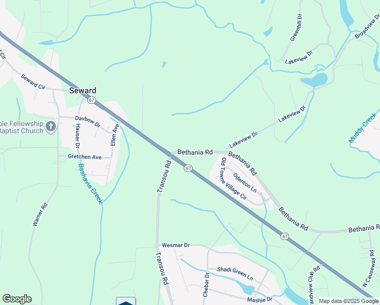 map of restaurants, bars, coffee shops, grocery stores, and more near 6472 Bethania Road in Forsyth County