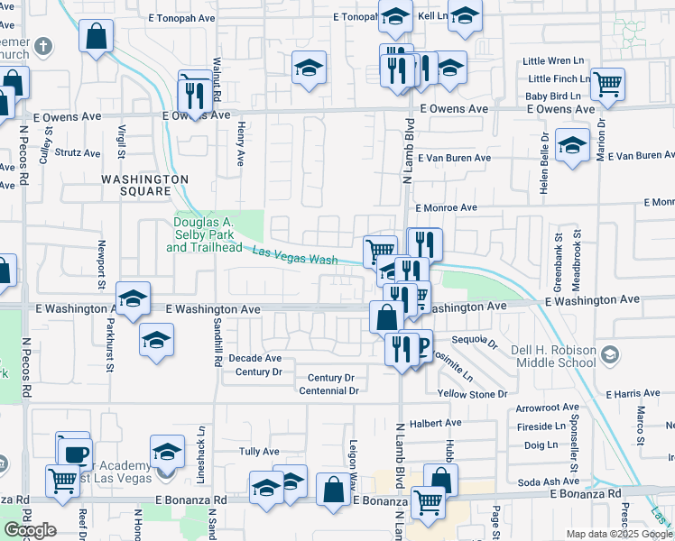 map of restaurants, bars, coffee shops, grocery stores, and more near 1200 North Lamb Boulevard in Las Vegas