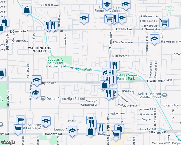 map of restaurants, bars, coffee shops, grocery stores, and more near 1200 North Lamb Boulevard in Las Vegas