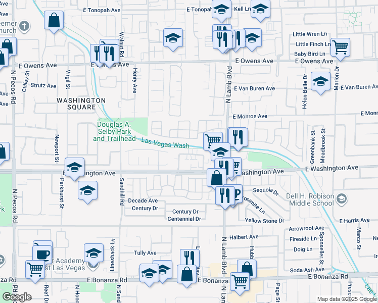 map of restaurants, bars, coffee shops, grocery stores, and more near 1200 North Lamb Boulevard in Las Vegas