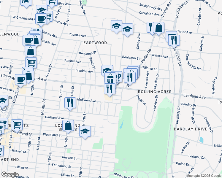 map of restaurants, bars, coffee shops, grocery stores, and more near 99 Chapel Avenue in Nashville