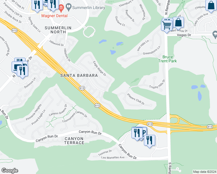 map of restaurants, bars, coffee shops, grocery stores, and more near 916 Pro Players Drive in Las Vegas