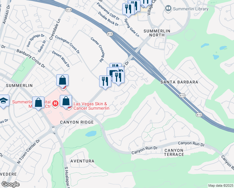 map of restaurants, bars, coffee shops, grocery stores, and more near 905 Domnus Lane in Las Vegas