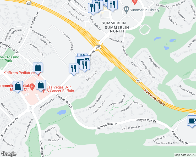 map of restaurants, bars, coffee shops, grocery stores, and more near 1000 Duckhorn Court in Las Vegas