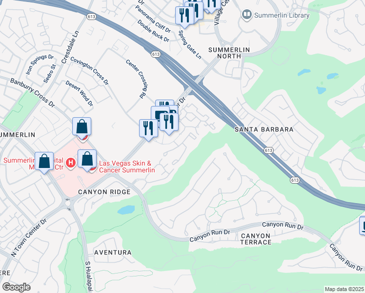 map of restaurants, bars, coffee shops, grocery stores, and more near 9731 Covington Cross Drive in Las Vegas