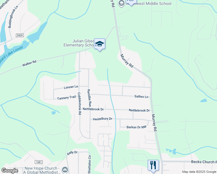 map of restaurants, bars, coffee shops, grocery stores, and more near 2076 Pembrooke Forest Drive in Winston-Salem