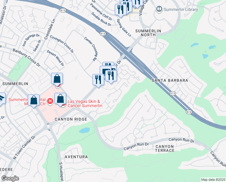 map of restaurants, bars, coffee shops, grocery stores, and more near 909 Domnus Lane in Las Vegas