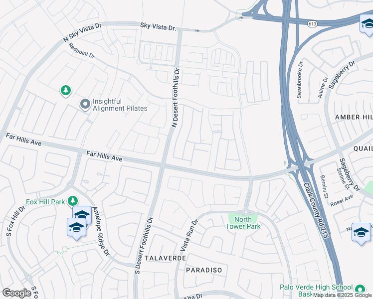 map of restaurants, bars, coffee shops, grocery stores, and more near 196 Robledo Street in Las Vegas