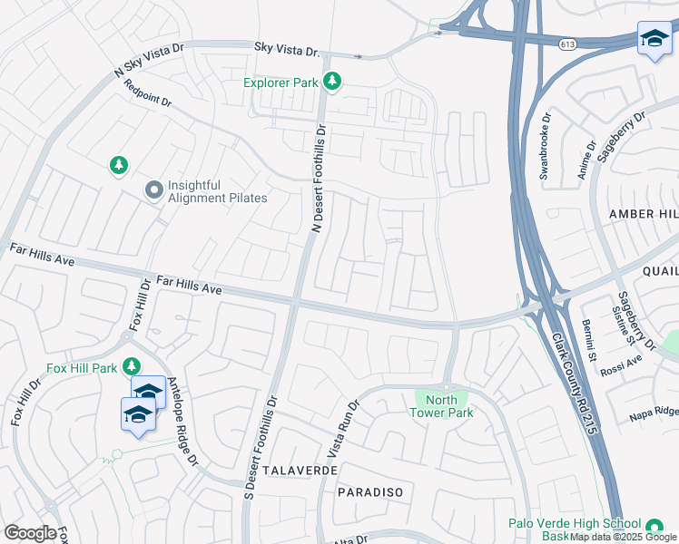 map of restaurants, bars, coffee shops, grocery stores, and more near 196 Robledo Street in Las Vegas