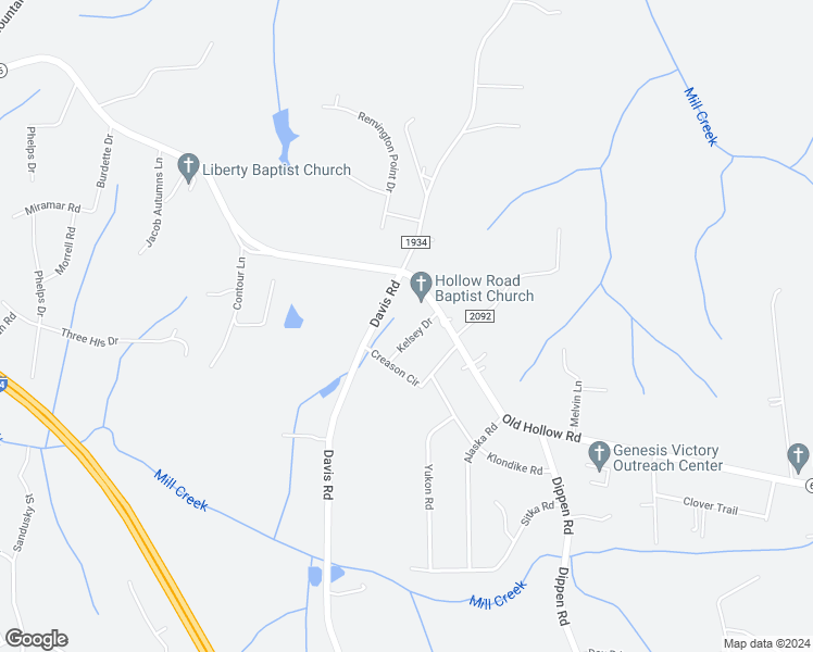 map of restaurants, bars, coffee shops, grocery stores, and more near 4656 Kelsey Drive in Walkertown