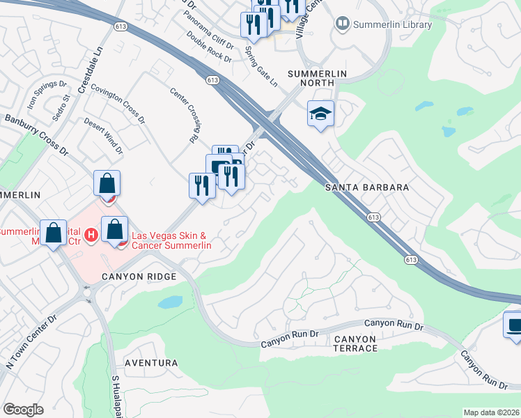 map of restaurants, bars, coffee shops, grocery stores, and more near 1008 Domnus Lane in Las Vegas