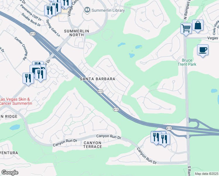 map of restaurants, bars, coffee shops, grocery stores, and more near 9228 Canalino Drive in Las Vegas