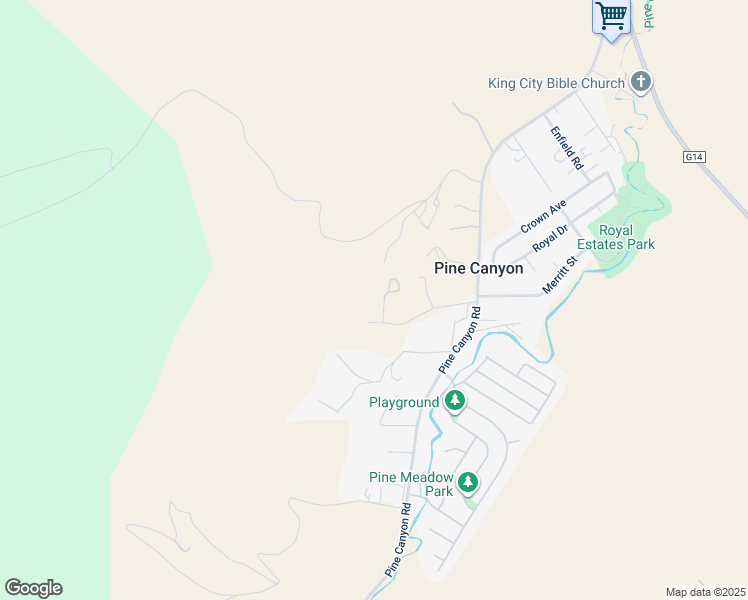 map of restaurants, bars, coffee shops, grocery stores, and more near 50950 Pine Canyon Road in King City