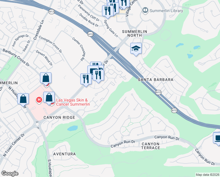 map of restaurants, bars, coffee shops, grocery stores, and more near 1004 Duckhorn Court in Las Vegas