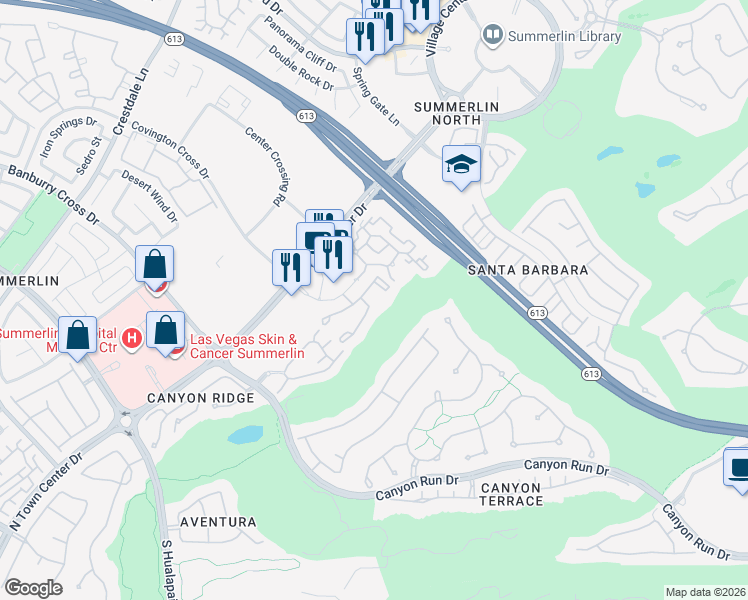 map of restaurants, bars, coffee shops, grocery stores, and more near 1008 Domnus Lane in Las Vegas