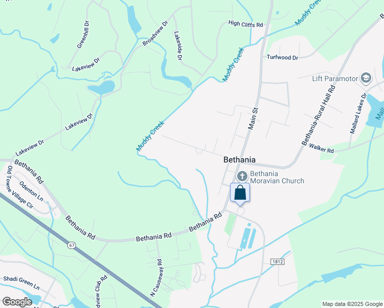 map of restaurants, bars, coffee shops, grocery stores, and more near 2412 Loeschs Lane in Winston-Salem