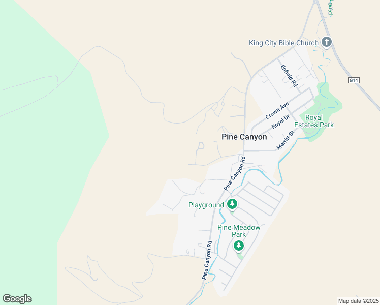 map of restaurants, bars, coffee shops, grocery stores, and more near 50950 Pine Canyon Road in King City