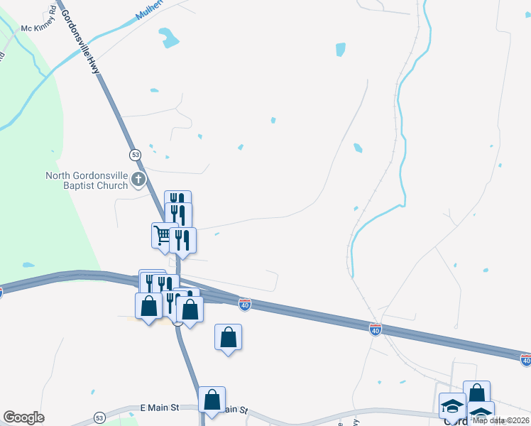 map of restaurants, bars, coffee shops, grocery stores, and more near in Gordonsville