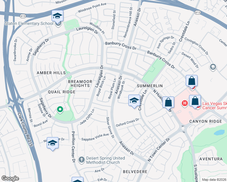 map of restaurants, bars, coffee shops, grocery stores, and more near 920 Royal Plum Lane in Las Vegas